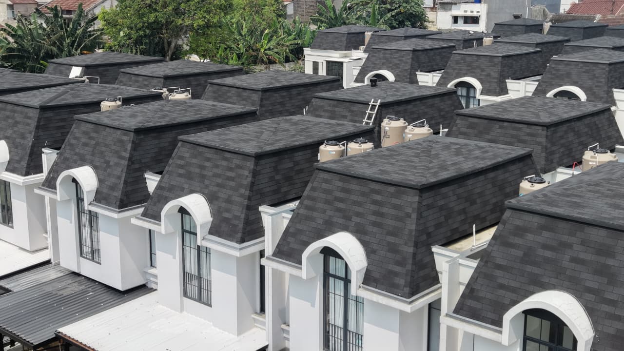 Tekstur atap bitumen shingle APEX
