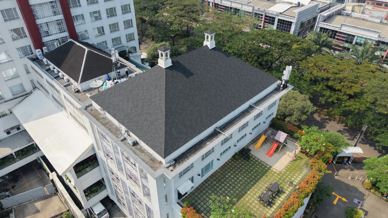 APEX roofing project from above